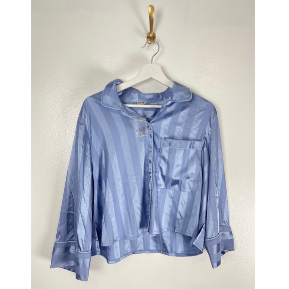 FREE PEOPLE Pajama Party Print Pajamas in Hazy Blue Size X-Large - Picture 4 of 11